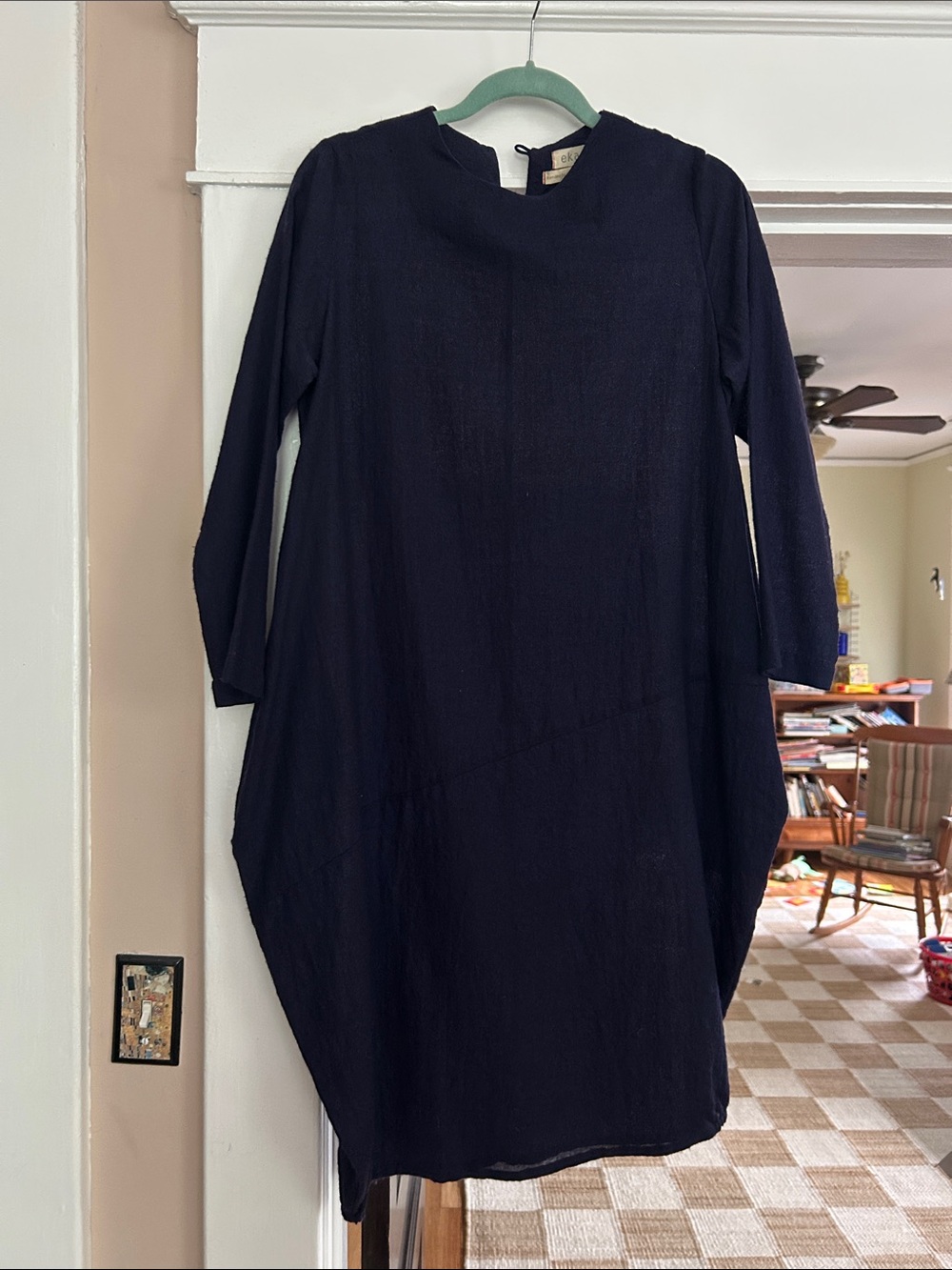 Eka - Shift Dress Navy 100% Wool